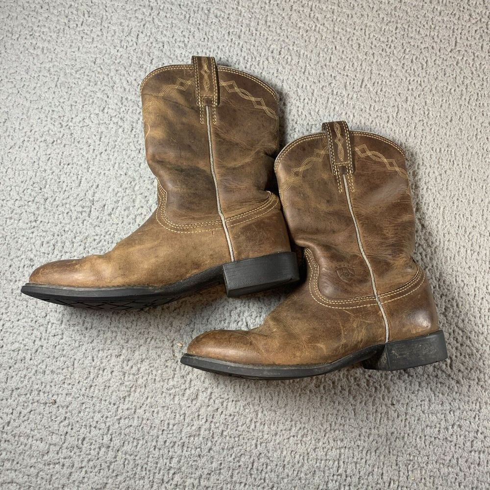 Ariat Heritage Roper Women's Distressed Brown Leather Western Boots Size 7B
